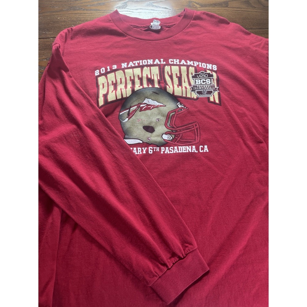 Florida State FSU 2013 National Football Champion LS Shirt Perfect Season Sz XL